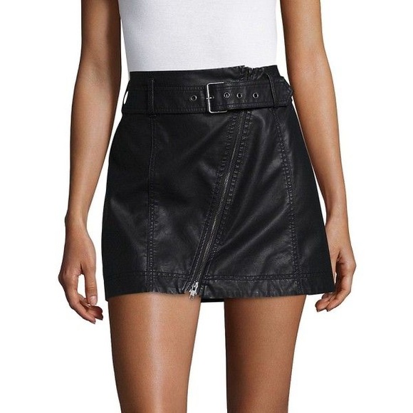 Free People Leather Mini Skirt - Picture 2 of 8